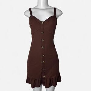 Brown mini dress clean girl summer spring French girl neutral timeless chocolate